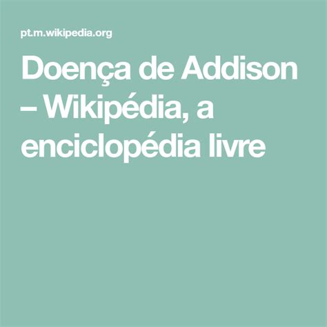 Doença de Addison – Wikipédia, a enciclopédia livre